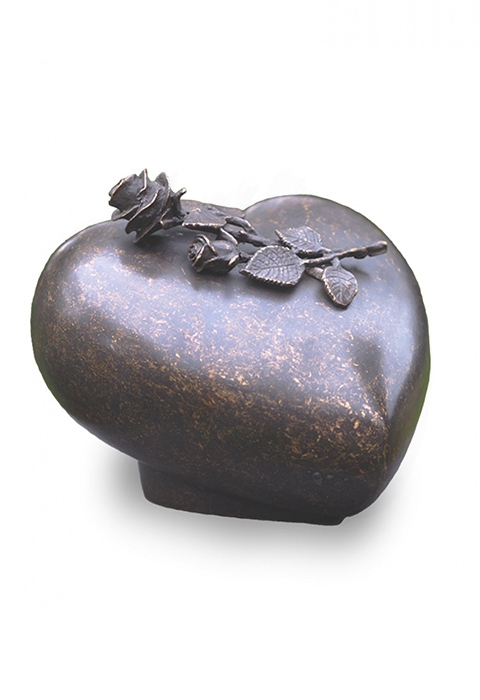 Urne Funéraire En Bronze Coeur Avec Rose Urnes FunÉraires 