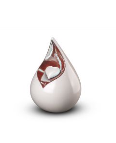 Mini-urne céramique 'Celest' blanc cassé (dimension sélectionnable)